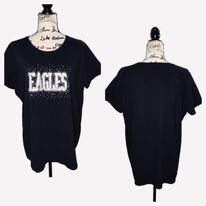 Fruit of The Loom - Women’s 100% Heavy Cotton Sequins & Rhinestones EAGLES Team